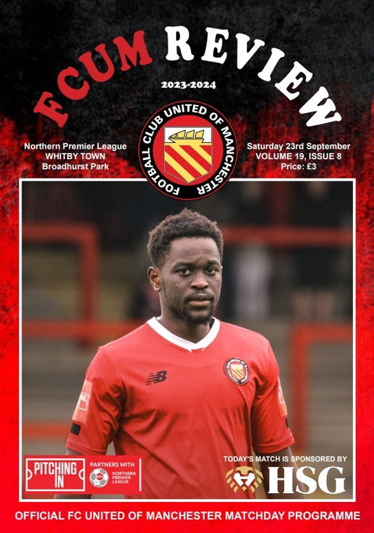 FC UNITED OF MANCHESTER V WHITBY TOWN -  Match Programme (Physical Copy) 23rd September 2023